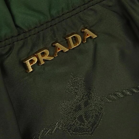 PRADA Hand Bag Nylon 2way Green Gold Auth - Picture 10 of 16
